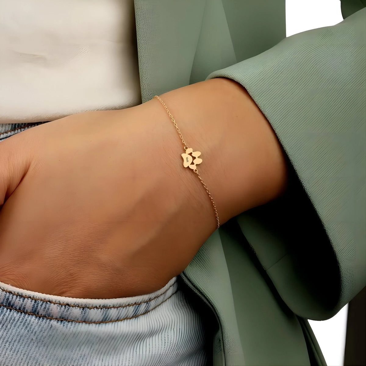 Personalised Unisex Stainless Steel Paw Bracelet – Tinou Model — photo 5